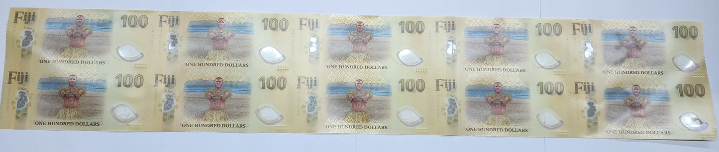 2025 New Polymer $100 Uncut Sheet (10 notes in a sheet)