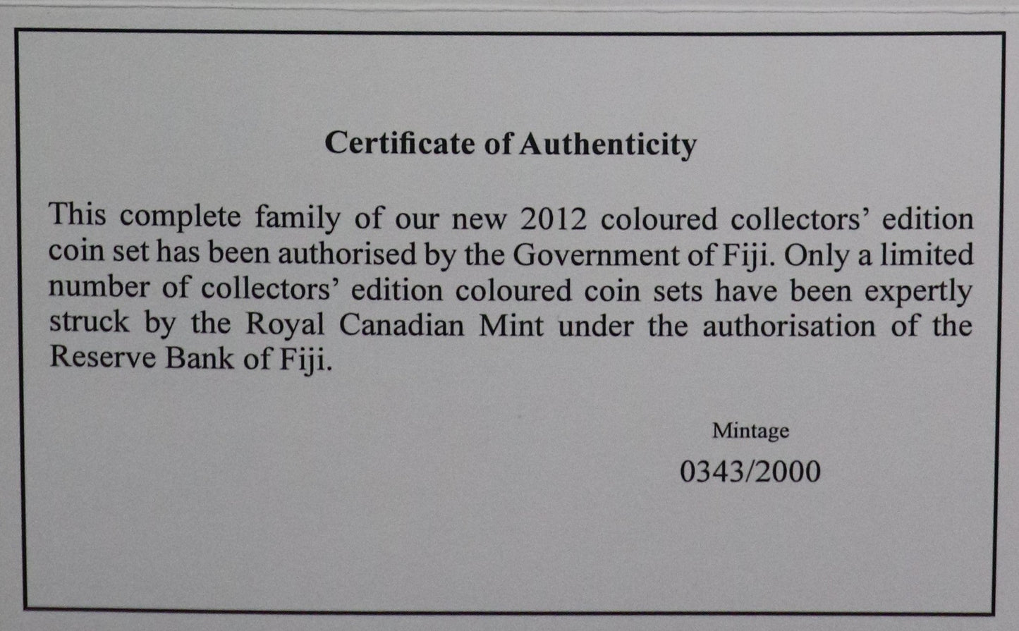 2012 Coloured Coins Set
