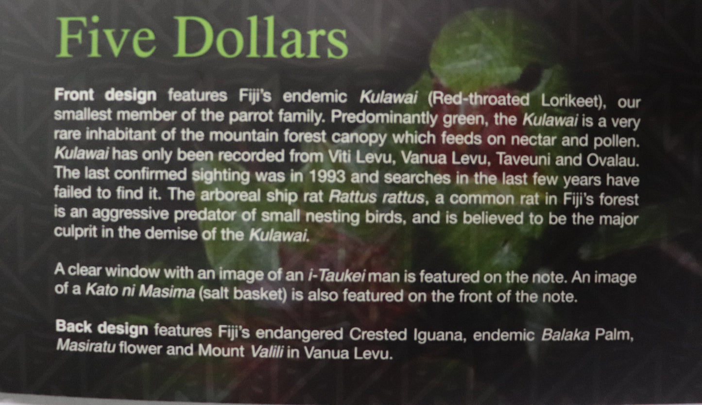 2012 $5 Single Banknote Folder