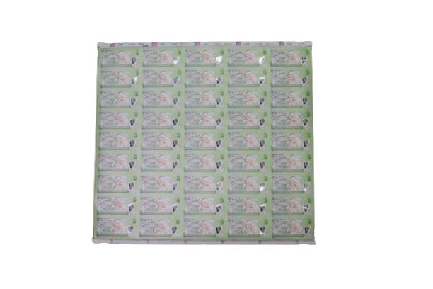2012 $5 Uncut Sheet (45 notes in a sheet)