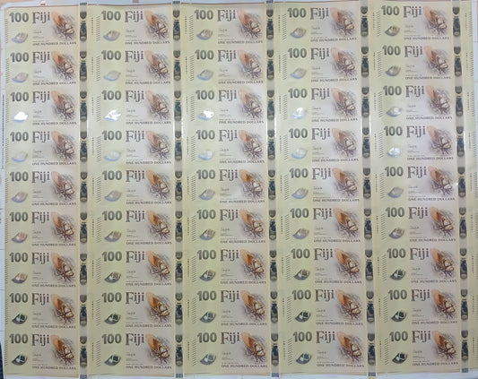 2025 New Polymer $100 Uncut Sheet (45 notes in a sheet)