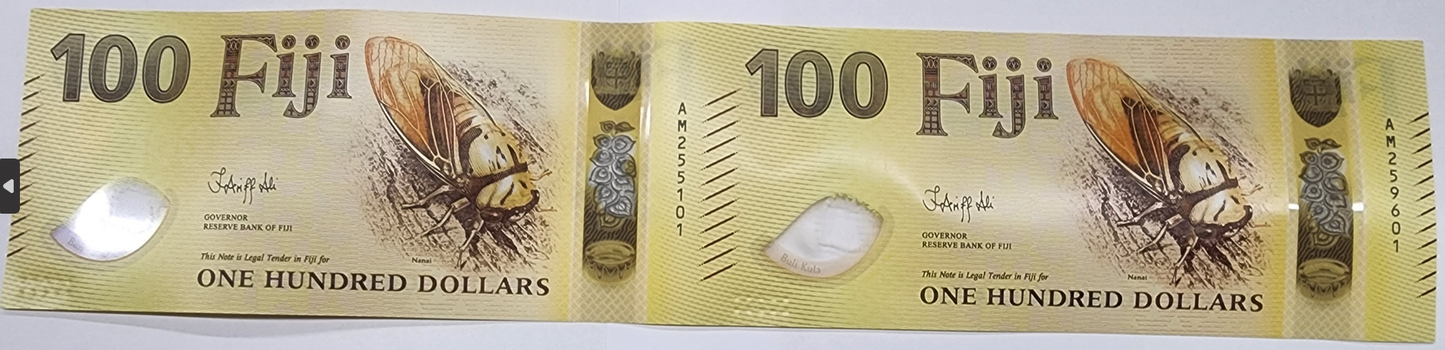 2025 New Polymer $100 Uncut Sheet (2 notes in a sheet)