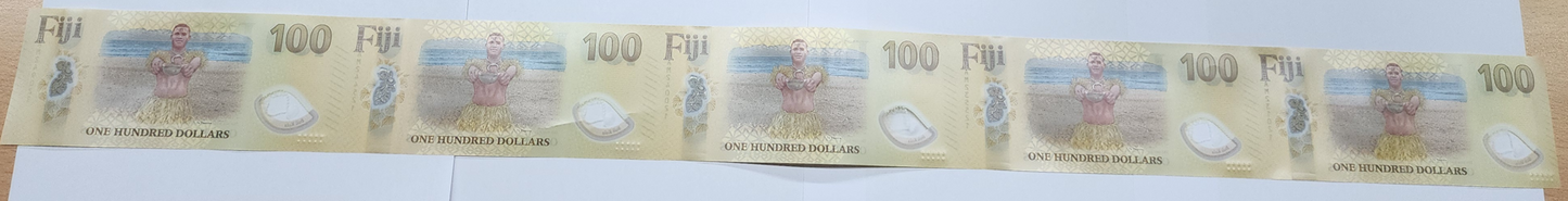 2025 New Polymer $100 Uncut Sheet (5 notes in a sheet)