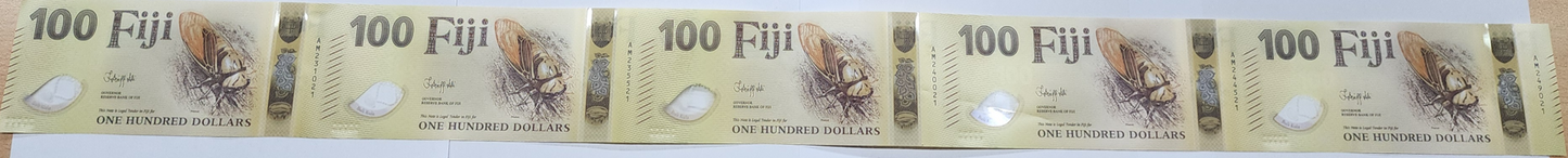 2025 New Polymer $100 Uncut Sheet (5 notes in a sheet)