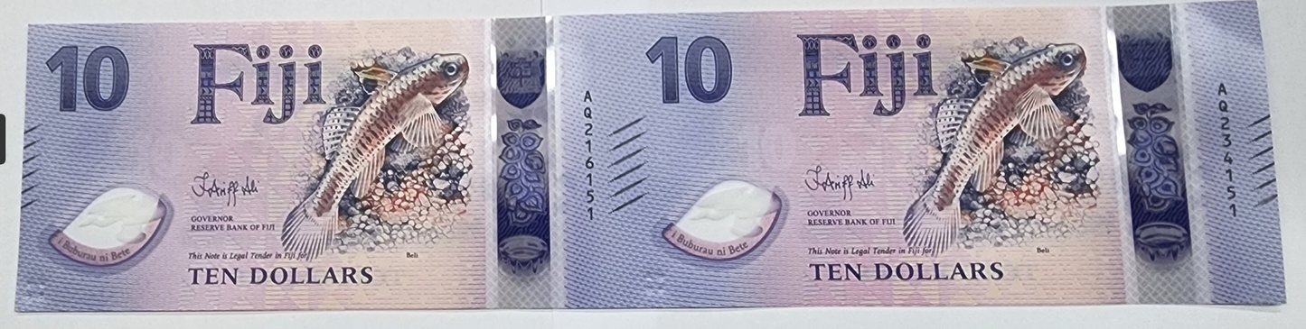 2025 New Polymer $10 Uncut Sheet (2 notes in a sheet)