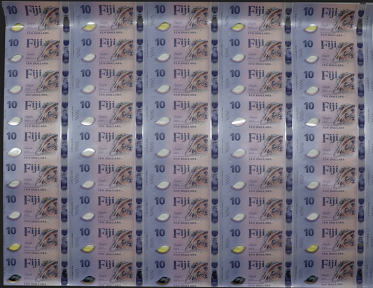 2025 New Polymer $10 Uncut Sheet (45 notes in a sheet)