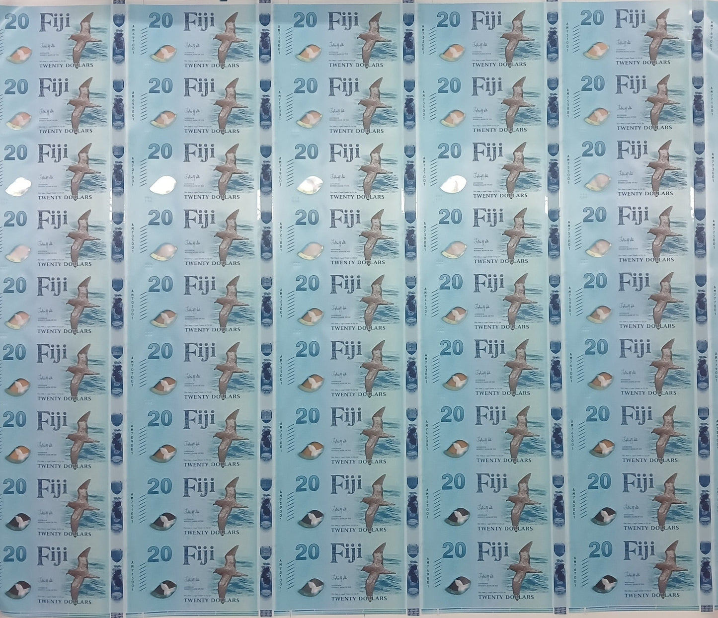 2025 New Polymer $20 Uncut Sheet (45 notes in a sheet)