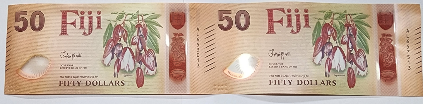 2025 New Polymer $50 Uncut Sheet (2 notes in a sheet)