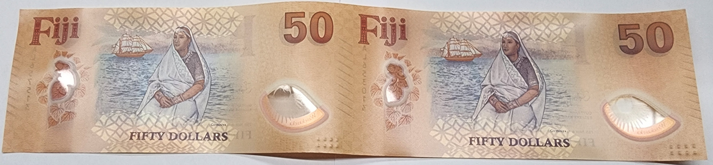 2025 New Polymer $50 Uncut Sheet (2 notes in a sheet)