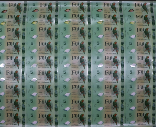 2025 New Polymer $5 Uncut Sheet (45 notes in a sheet)