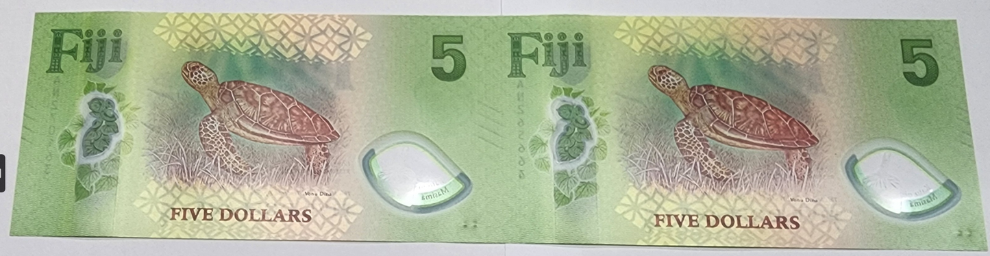 2025 New Polymer $5 Uncut Sheet (2 notes in a sheet)